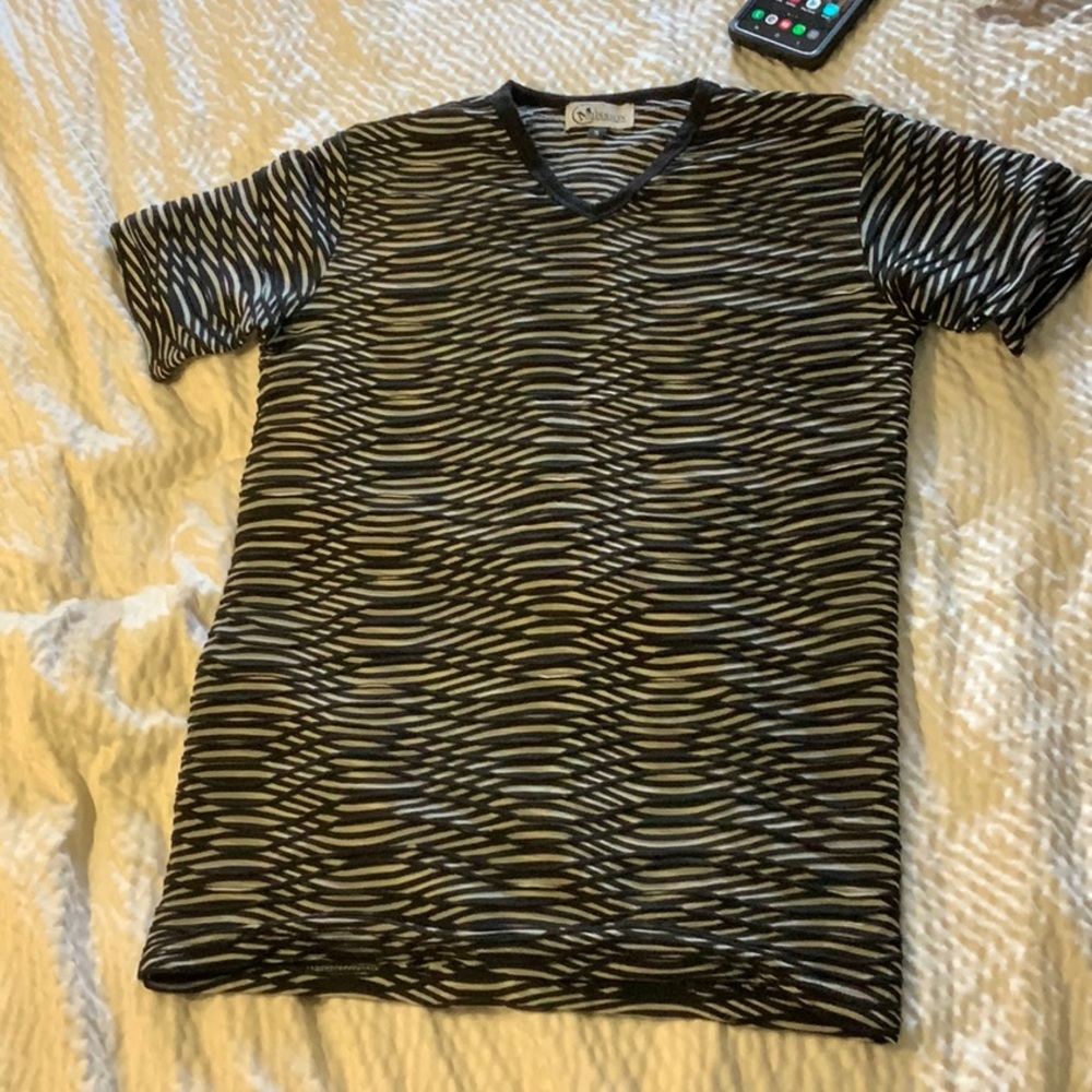 Men’s V neck, semi transparent, size small T-shirt